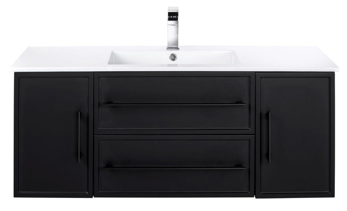 Lucca Modern Wall Mounted Floating Bathroom Vanity with Cultured Marble Top and Sink