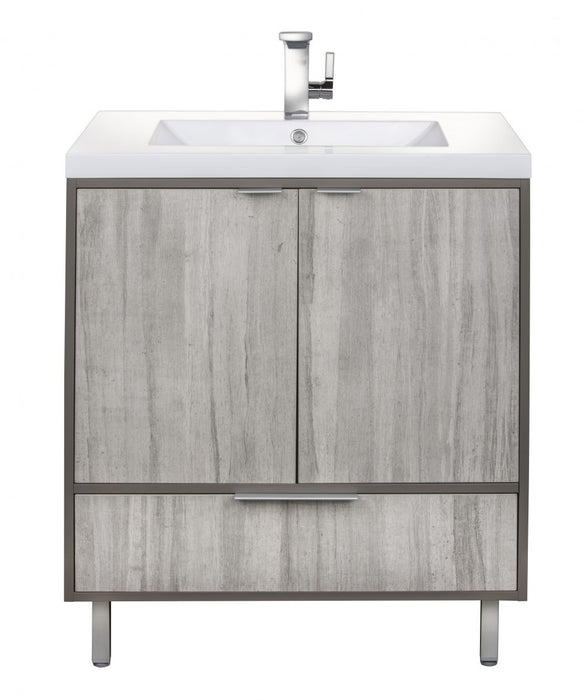 Stella Modern Free Standing Bathroom Vanity Set with Cultured Marble Top and Sink