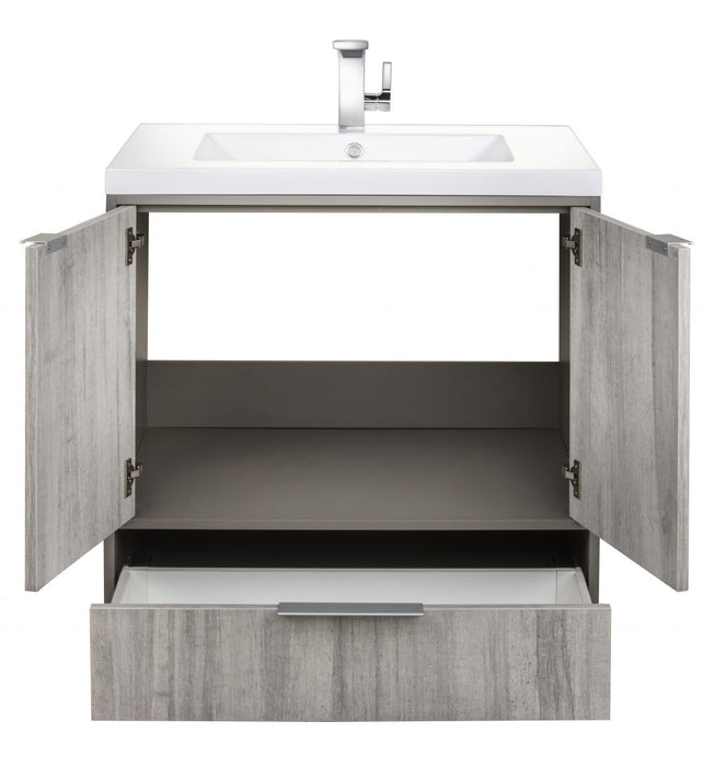 Stella Modern Free Standing Bathroom Vanity Set with Cultured Marble Top and Sink
