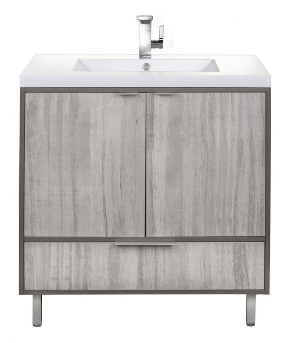 Stella Modern Free Standing Bathroom Vanity Set with Cultured Marble Top and Sink