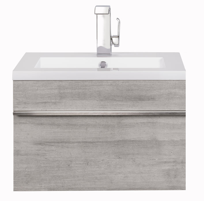 Tofino Modern Wall Mounted Floating Bathroom Vanity Set with Cultured Marble Top and Sink