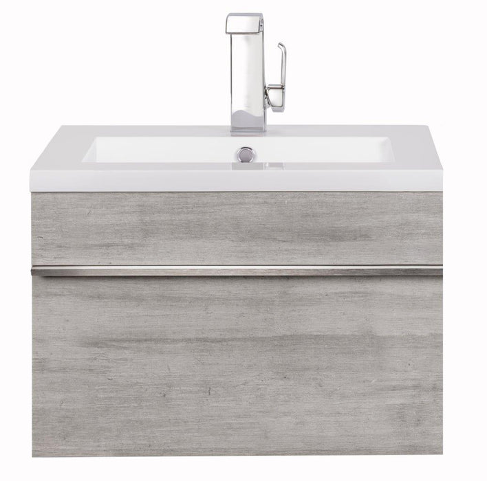 Tofino Modern Wall Mounted Floating Bathroom Vanity Set with Cultured Marble Top and Sink
