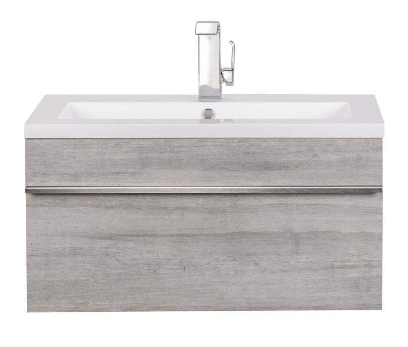 Tofino Modern Wall Mounted Floating Bathroom Vanity Set with Cultured Marble Top and Sink