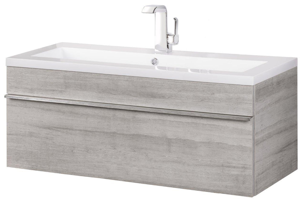 Tofino Modern Wall Mounted Floating Bathroom Vanity Set with Cultured Marble Top and Sink