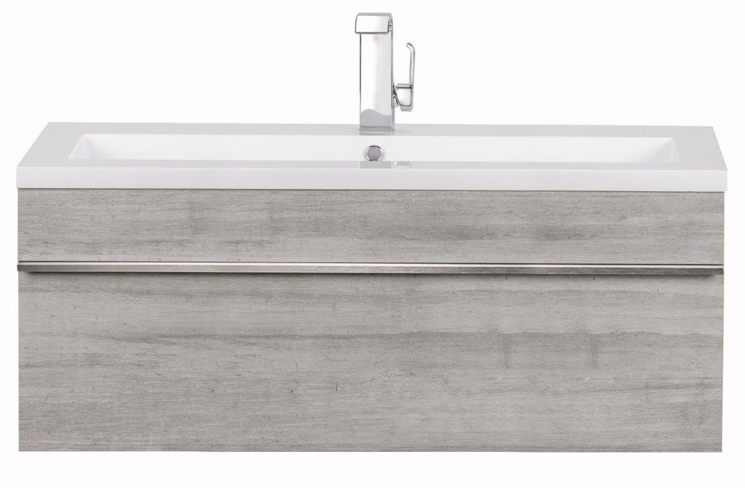 Tofino Modern Wall Mounted Floating Bathroom Vanity Set with Cultured Marble Top and Sink
