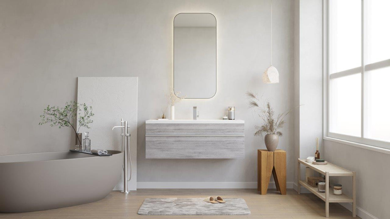 Tofino Modern Wall Mounted Floating Bathroom Vanity Set with Cultured Marble Top and Sink
