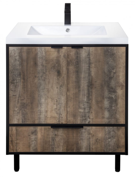 Stella Modern Free Standing Bathroom Vanity Set with Cultured Marble Top and Sink