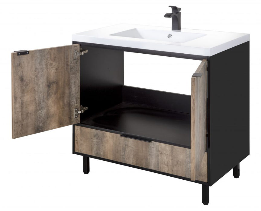 Stella Modern Free Standing Bathroom Vanity Set with Cultured Marble Top and Sink