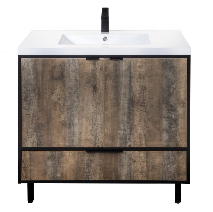Stella Modern Free Standing Bathroom Vanity Set with Cultured Marble Top and Sink