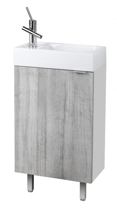 18" Boka Modern Spacesaver Free Standing Bathroom Vanity Set with Cultured Marble Top and Sink