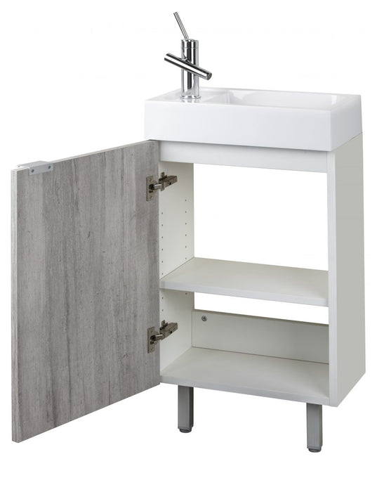 18" Boka Modern Spacesaver Free Standing Bathroom Vanity Set with Cultured Marble Top and Sink