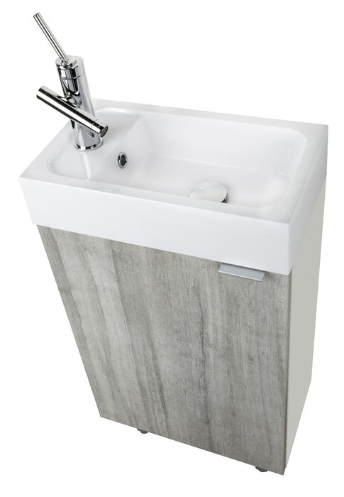 18" Boka Modern Spacesaver Free Standing Bathroom Vanity Set with Cultured Marble Top and Sink