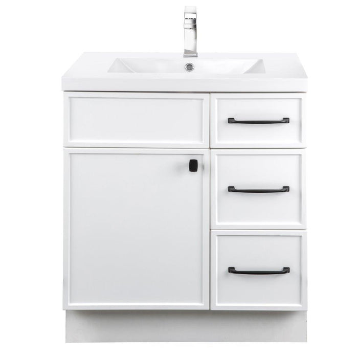 Mio Modern Free Standing Bathroom Vanity Set with Cultured Marble Top and Sink