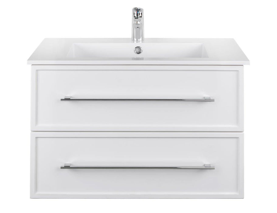 Lucca Modern Wall Mounted Floating Bathroom Vanity with Cultured Marble Top and Sink