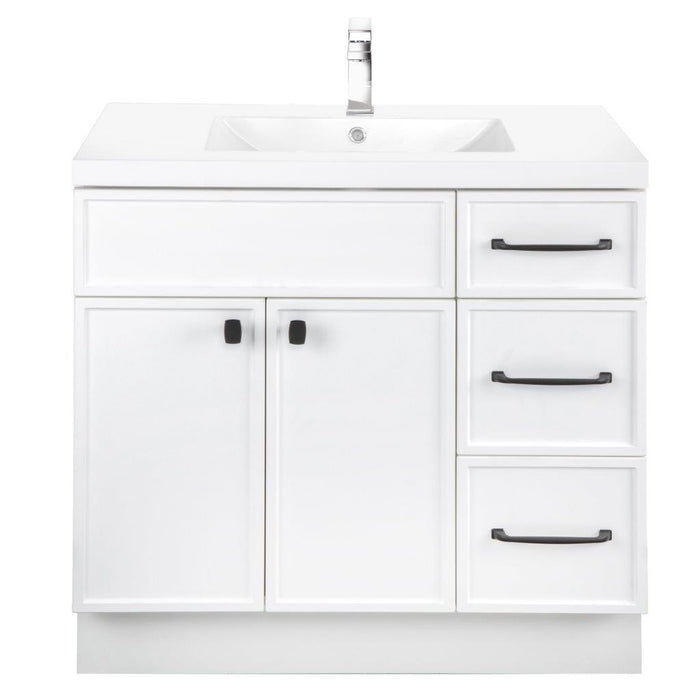 Mio Modern Free Standing Bathroom Vanity Set with Cultured Marble Top and Sink