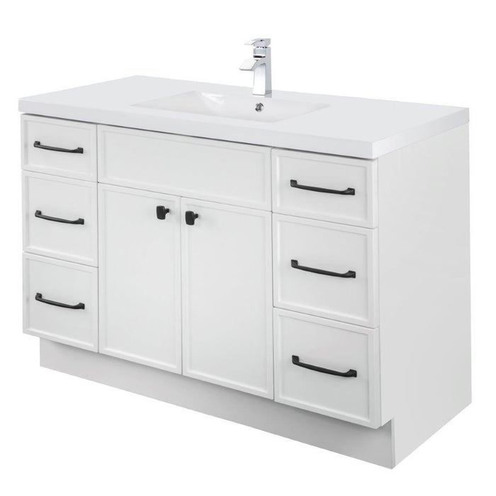 Mio Modern Free Standing Bathroom Vanity Set with Cultured Marble Top and Sink