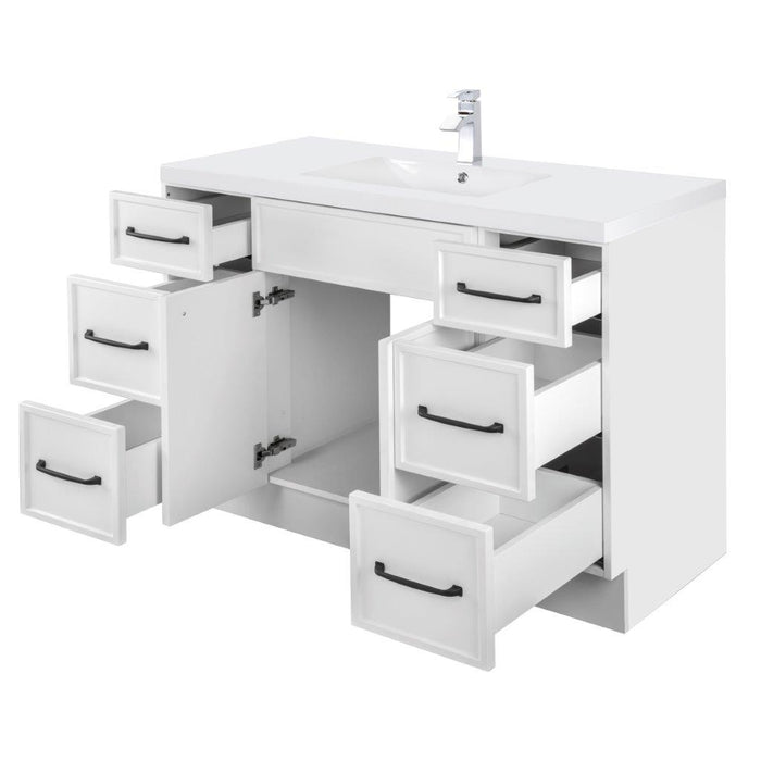 Mio Modern Free Standing Bathroom Vanity Set with Cultured Marble Top and Sink