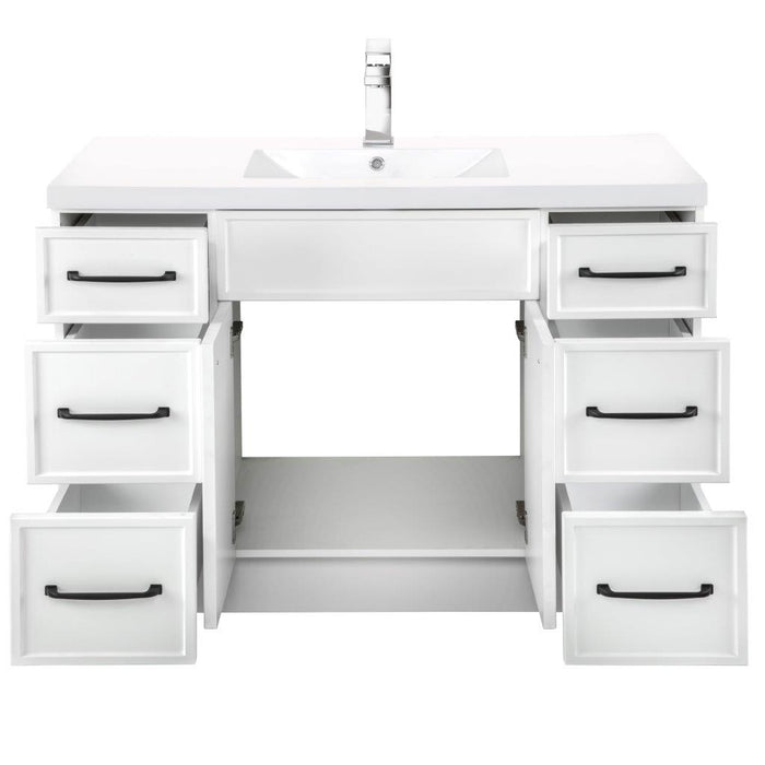 Mio Modern Free Standing Bathroom Vanity Set with Cultured Marble Top and Sink