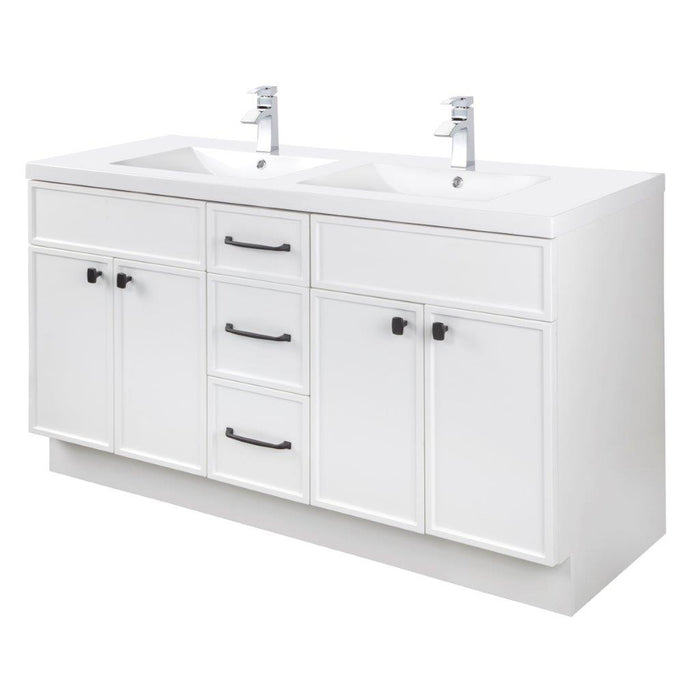 Mio Modern Free Standing Bathroom Vanity Set with Cultured Marble Top and Sink