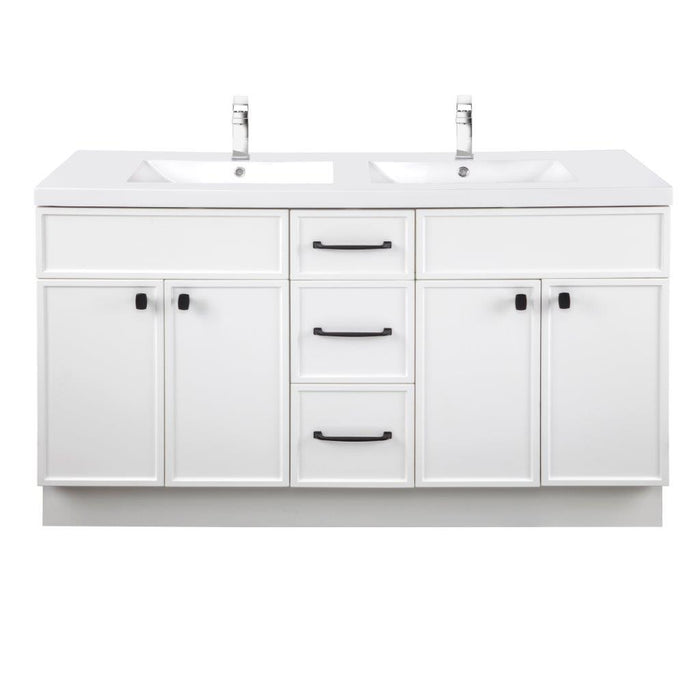 Mio Modern Free Standing Bathroom Vanity Set with Cultured Marble Top and Sink