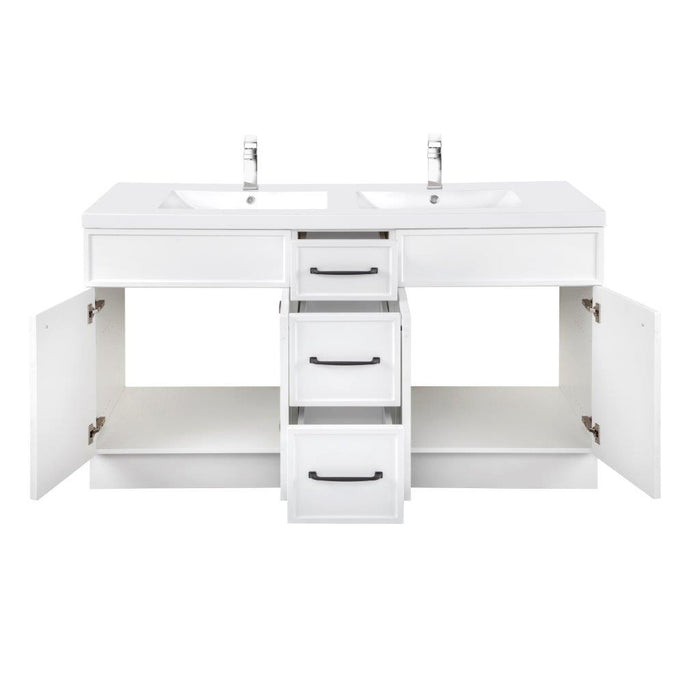 Mio Modern Free Standing Bathroom Vanity Set with Cultured Marble Top and Sink