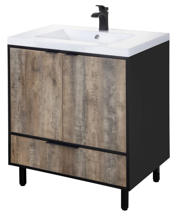 Stella Modern Free Standing Bathroom Vanity Set with Cultured Marble Top and Sink
