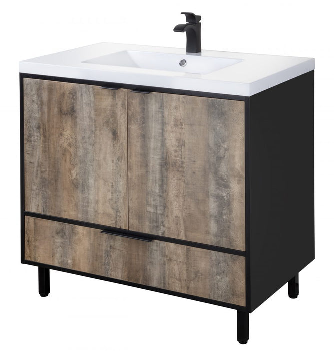 Stella Modern Free Standing Bathroom Vanity Set with Cultured Marble Top and Sink