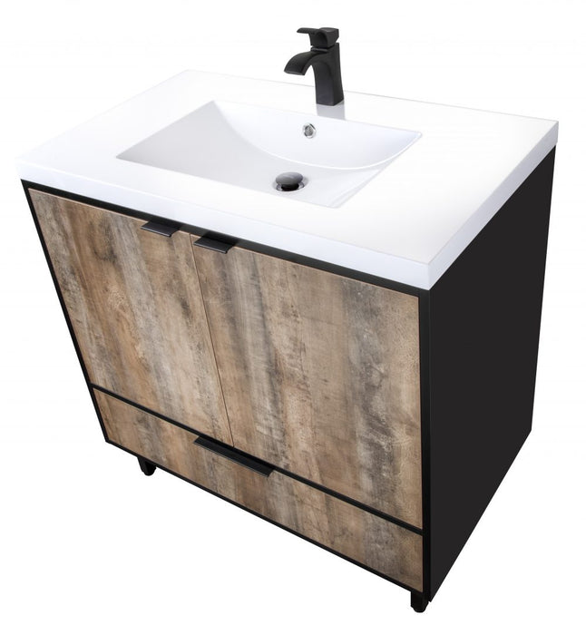 Stella Modern Free Standing Bathroom Vanity Set with Cultured Marble Top and Sink