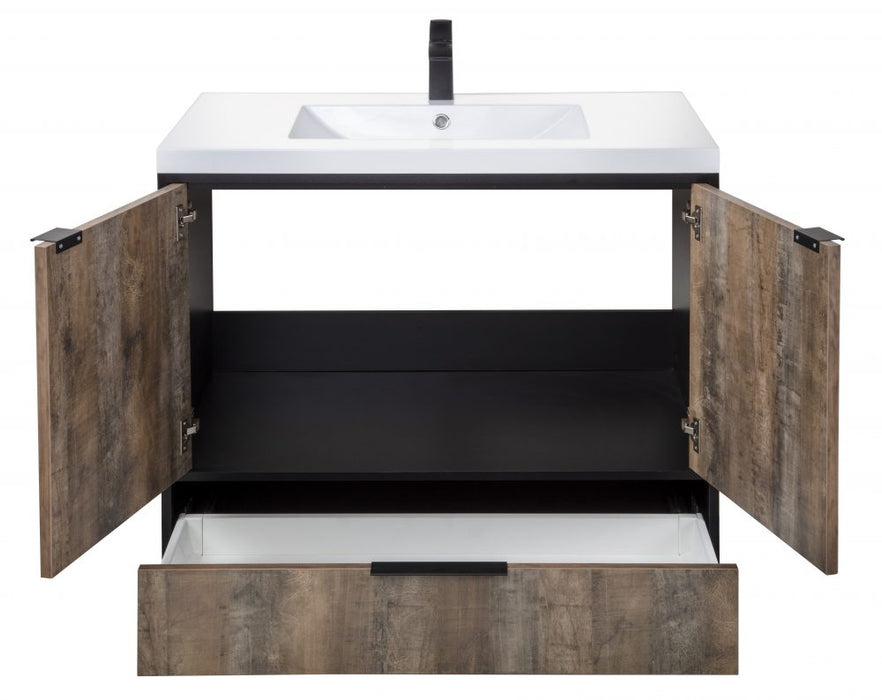 Stella Modern Free Standing Bathroom Vanity Set with Cultured Marble Top and Sink