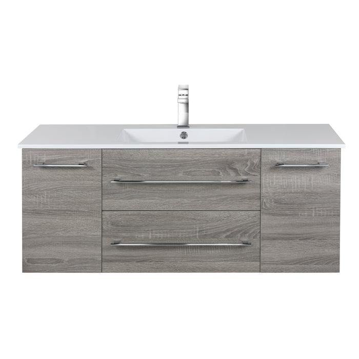 Aspen Modern Wall Mounted Floating Bathroom Vanity Set with Cultured Marble Top and Sink