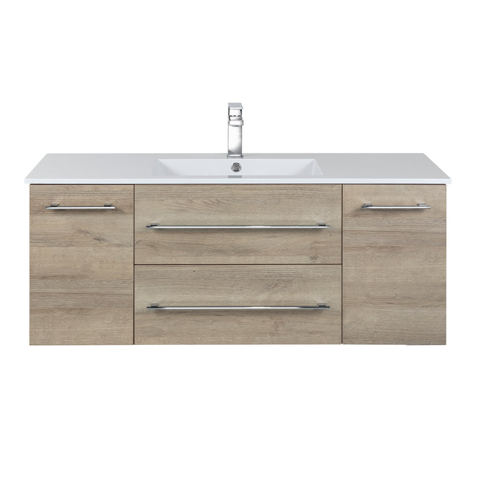 Aspen Modern Wall Mounted Floating Bathroom Vanity Set with Cultured Marble Top and Sink