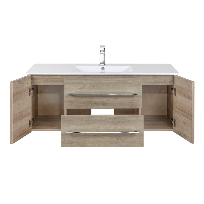 Aspen Modern Wall Mounted Floating Bathroom Vanity Set with Cultured Marble Top and Sink