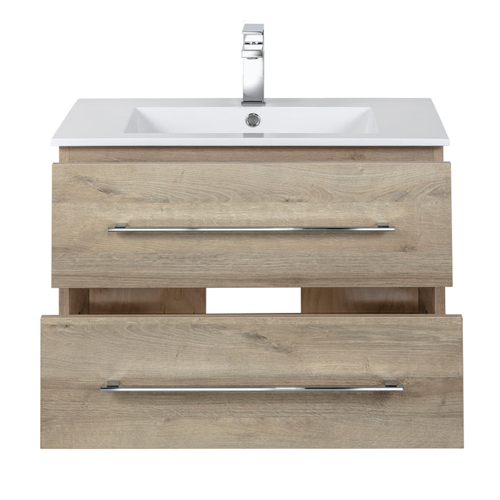 Aspen Modern Wall Mounted Floating Bathroom Vanity Set with Cultured Marble Top and Sink