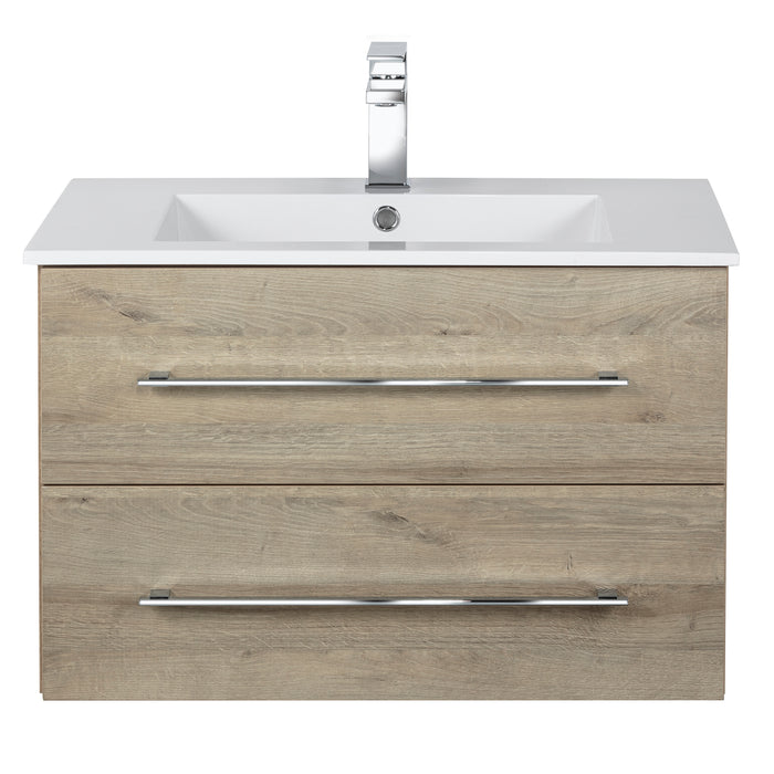 Aspen Modern Wall Mounted Floating Bathroom Vanity Set with Cultured Marble Top and Sink