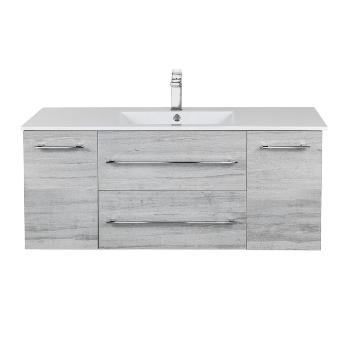 Aspen Modern Wall Mounted Floating Bathroom Vanity Set with Cultured Marble Top and Sink