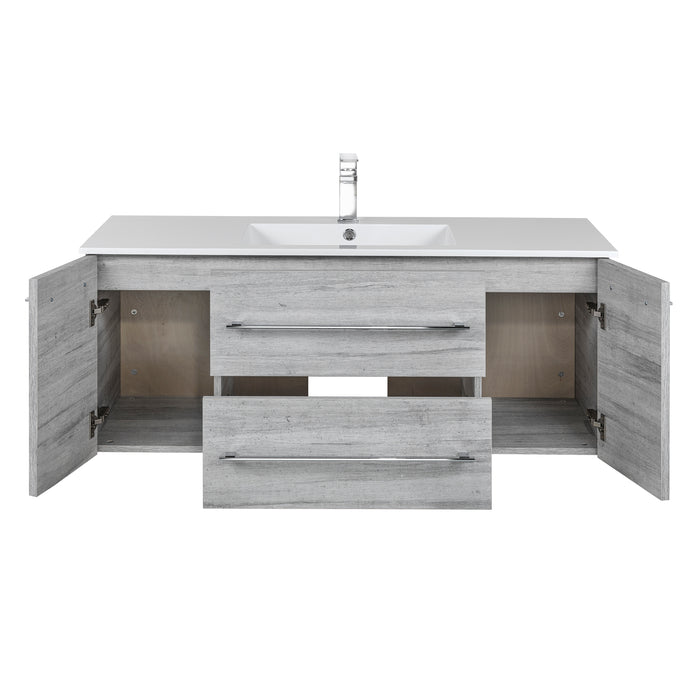 Aspen Modern Wall Mounted Floating Bathroom Vanity Set with Cultured Marble Top and Sink