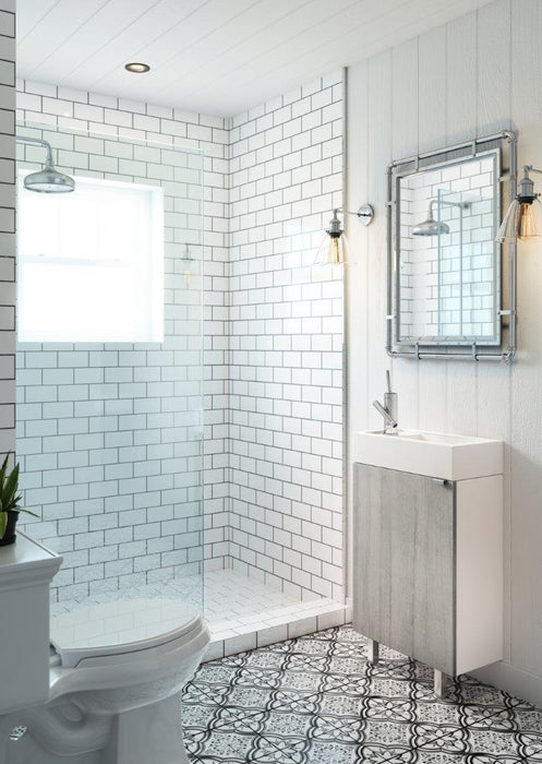 18" Boka Modern Spacesaver Free Standing Bathroom Vanity Set with Cultured Marble Top and Sink