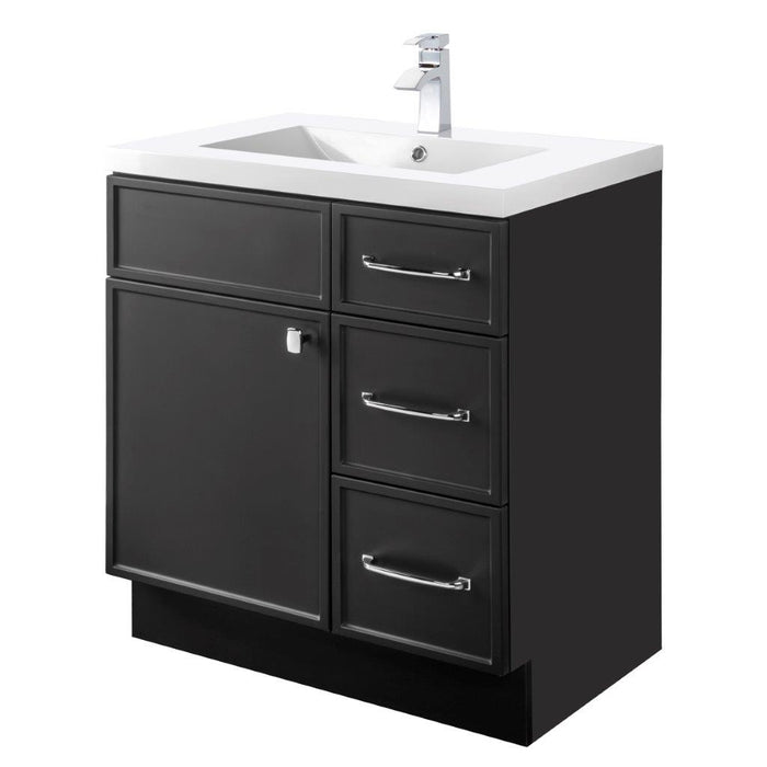 Mio Modern Free Standing Bathroom Vanity Set with Cultured Marble Top and Sink