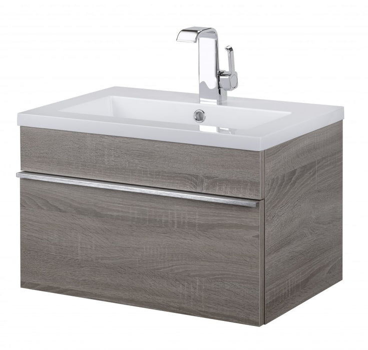 Tofino Modern Wall Mounted Floating Bathroom Vanity Set with Cultured Marble Top and Sink