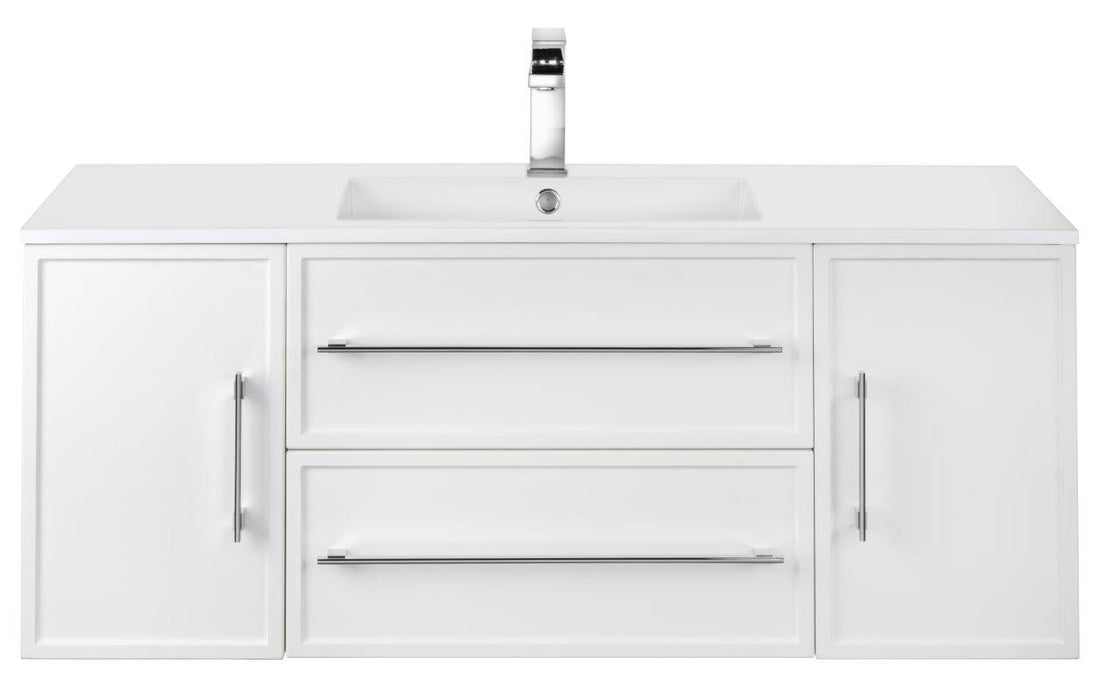 Lucca Modern Wall Mounted Floating Bathroom Vanity with Cultured Marble Top and Sink