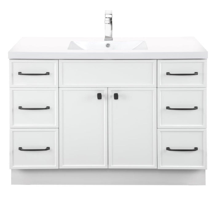 Mio Modern Free Standing Bathroom Vanity Set with Cultured Marble Top and Sink